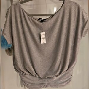 Express Sparkly Silver Women's Blouse- NWT